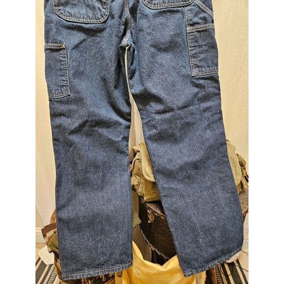 Carhartt Dungaree Fit Blue Denim Carpenter Jeans Mens 34x31 FRB13 Cat 2 2112 - Picture 6 of 8